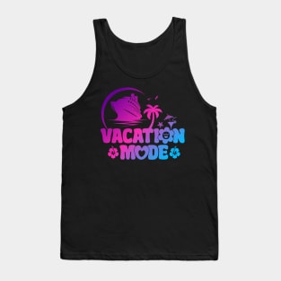 Vacation Mode Summer Vibes Palm Tree Cruise Ship Beach Tank Top